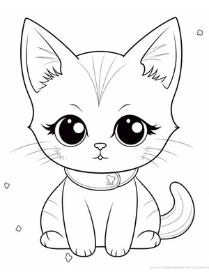 Baby Kitten 35 Kleurplaat — gratis kleurplaat printen