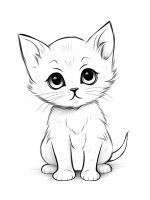Baby Kitten Kleurplaat — gratis kleurplaat