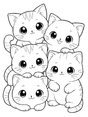Baby Kittens Kleurplaat — gratis kleurplaat