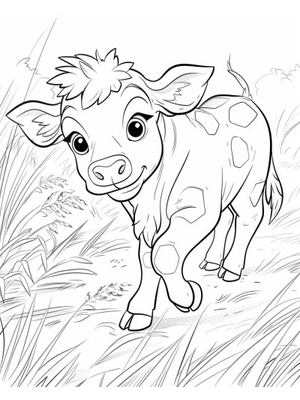 Baby Koe Kleurplaat — gratis kleurplaat printen