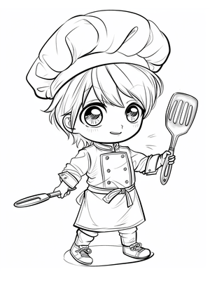 Kok Jongen Kleurplaat — gratis kleurplaat printen