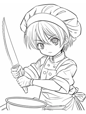 Kok Kleurplaat 1 — gratis kleurplaat printen