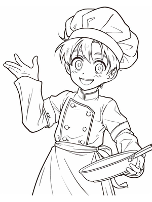 Kok Kleurplaat 4 — gratis kleurplaat