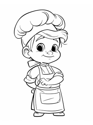 Kok Kleurplaat 6 — gratis kleurplaat printen