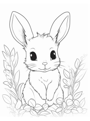 Baby Konijn Kleurplaat