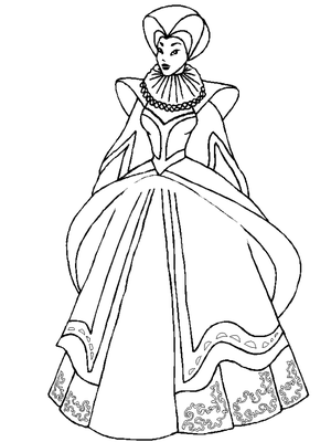 Koningin Pretty 4 Kleurplaat — gratis kleurplaat