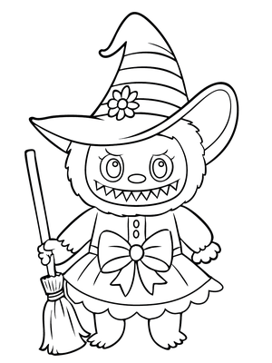 Labubu Heks Kleurplaat — gratis kleurplaat