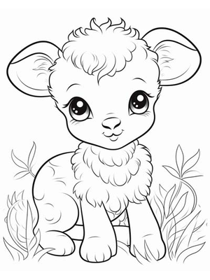 Baby Lammetje Kleurplaat