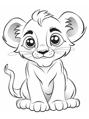 Baby Leeuw Kleurplaat