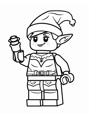 Lego Kerst Elf Kleurplaat — gratis kleurplaat