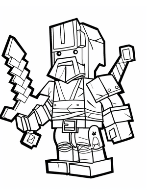 Lego Minecraft 1 Kleurplaat — gratis kleurplaat printen