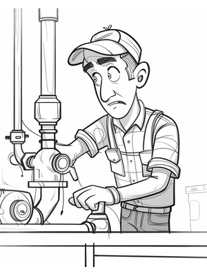 Loodgieter Kleurplaat 2 — gratis kleurplaat printen