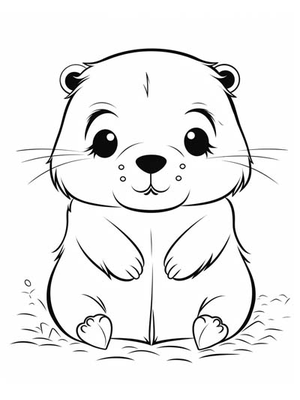 Baby Marmot Kleurplaat — gratis kleurplaat printen