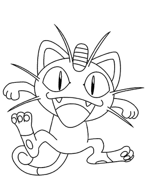 Meowth Kleurplaat — gratis kleurplaat printen