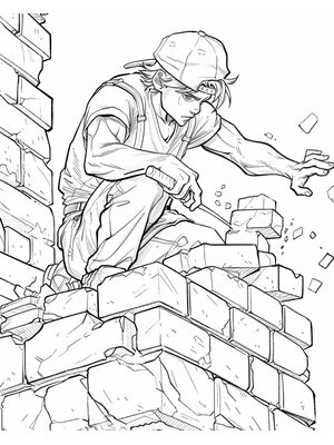Metselaar Kleurplaat 2 — gratis kleurplaat