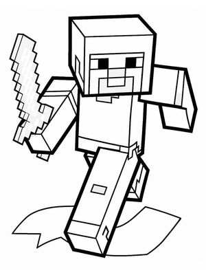 Minecraft 3 Kleurplaat — gratis kleurplaat printen