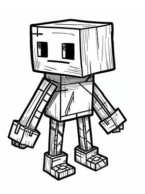 Minecraft 5 Kleurplaat — gratis kleurplaat printen