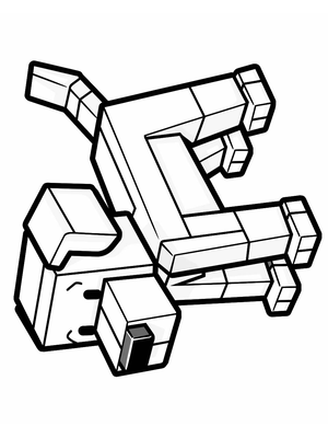 Minecraft Hond 1 Kleurplaat — gratis kleurplaat printen