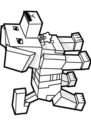 Minecraft Hond 2 Kleurplaat — gratis kleurplaat printen