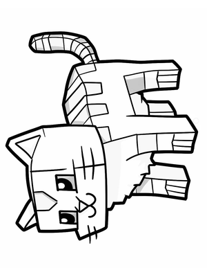 Minecraft Kat 1 Kleurplaat — gratis kleurplaat printen