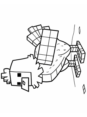 Minecraft Kip 2 Kleurplaat — gratis kleurplaat printen