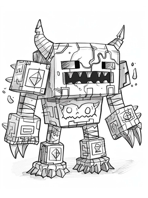 Minecraft Monster 1 Kleurplaat — gratis kleurplaat
