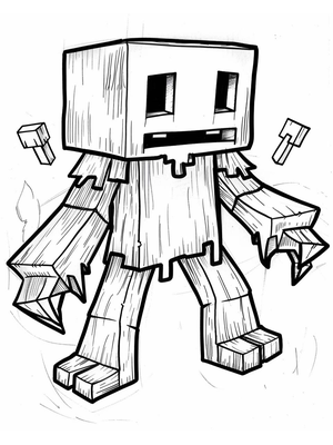 Minecraft Monster 2 Kleurplaat — gratis kleurplaat printen