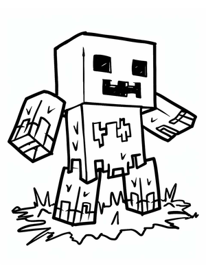 Minecraft Monster 3 Kleurplaat — gratis kleurplaat printen