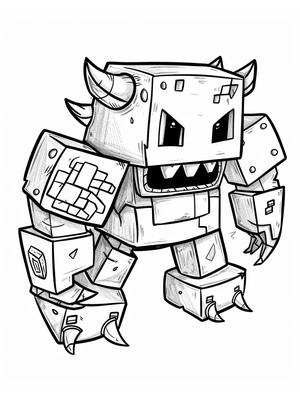 Minecraft Monster 4 Kleurplaat — gratis kleurplaat printen