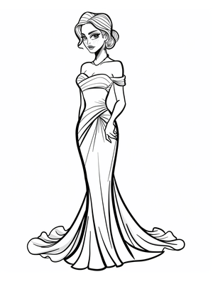 Miss Scarlet Kleurplaat — gratis kleurplaat