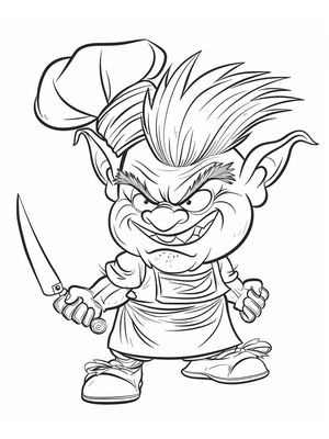 Monster Kok Kleurplaat — gratis kleurplaat