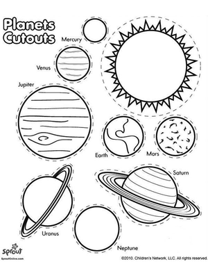 Namen van planeten Kleurplaat — gratis kleurplaat