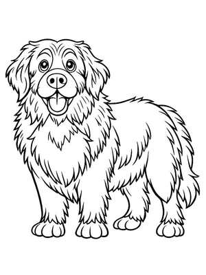 Newfoundlander Kleurplaat — gratis kleurplaat printen