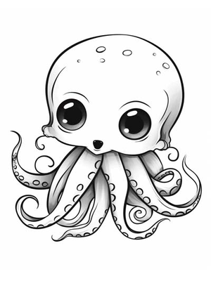 Baby Octopus Kleurplaat — gratis kleurplaat printen
