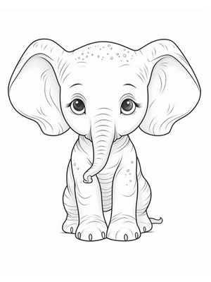 Baby Olifant Kleurplaat — gratis kleurplaat printen