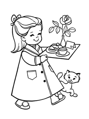 Ontbijt bezorgen Kleurplaat — gratis kleurplaat printen