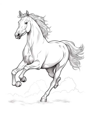 Paard 9 Kleurplaat — gratis kleurplaat