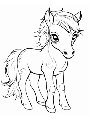 Baby Paard Kleurplaat — gratis kleurplaat