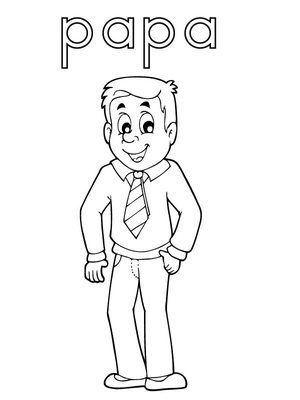 Papa Kleurplaat — gratis kleurplaat printen