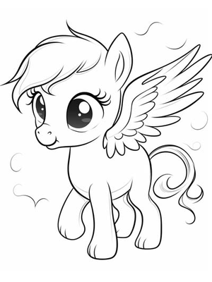 Baby Pegasus Kleurplaat — gratis kleurplaat