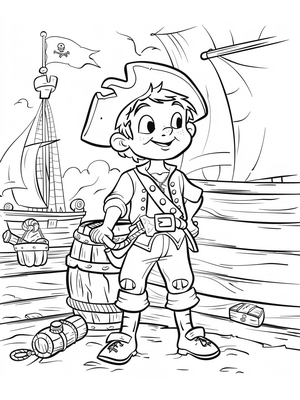 Piraat Cabin Jongen 14 Kleurplaat — gratis kleurplaat