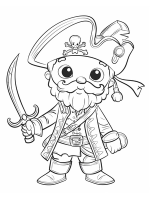 Piraat Man Kleurplaat — gratis kleurplaat