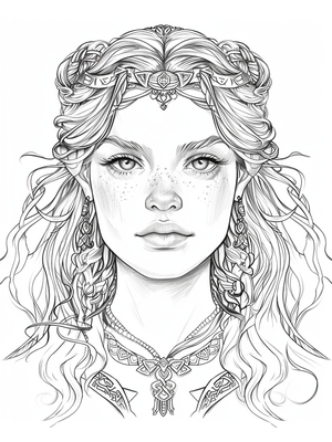 Prinses Celtic Kleurplaat — gratis kleurplaat printen