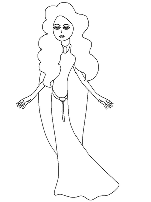 Prinses Freyja Kleurplaat — gratis kleurplaat printen