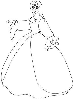 Prinses Lady Kleurplaat — gratis kleurplaat printen