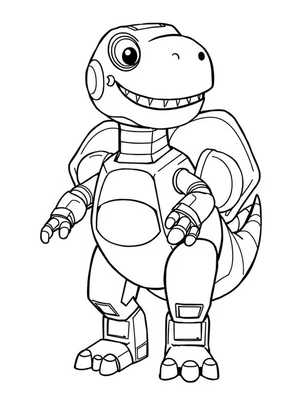 Robot dinosaurus Kleurplaat — gratis kleurplaat printen