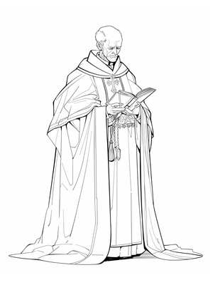 Royalty Priest Kleurplaat — gratis kleurplaat