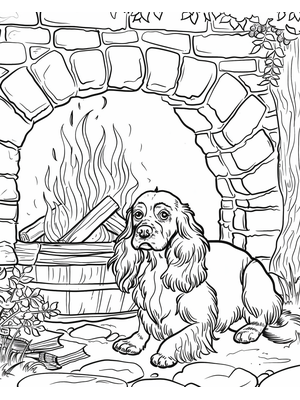 Royalty Spaniel Kleurplaat — gratis kleurplaat printen