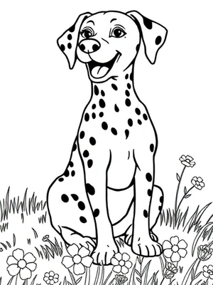 Schattige Dalmatiër Kleurplaat — gratis kleurplaat printen