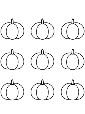 Simpele herfst pompoenen Kleurplaat — gratis kleurplaat